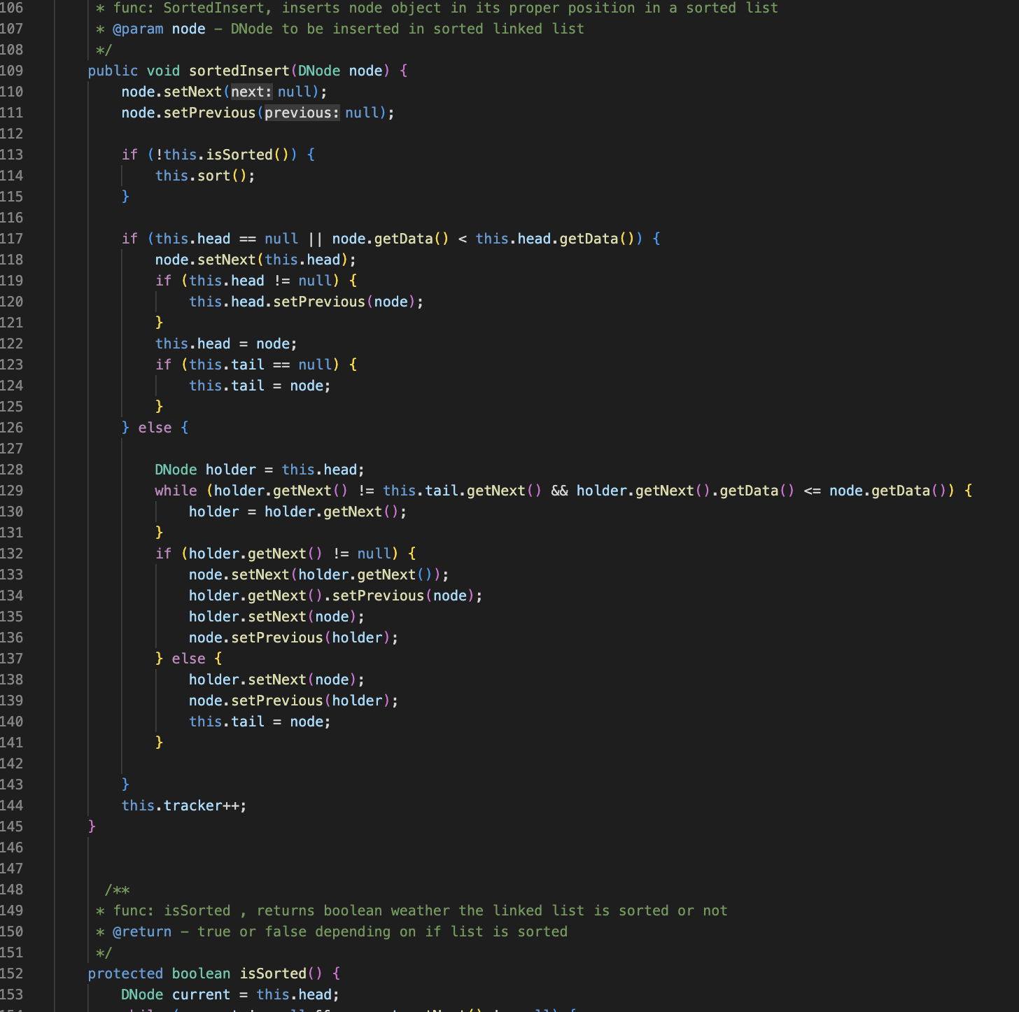 SLL code snippet