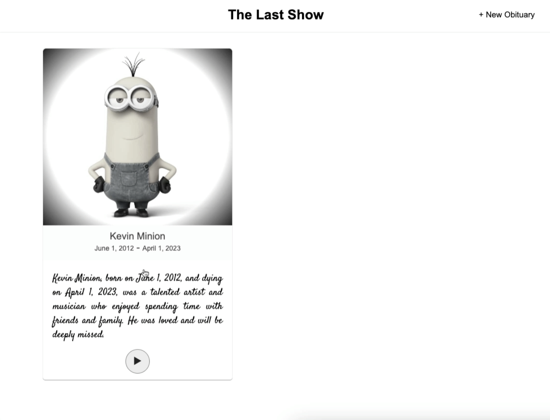 web page screenshot